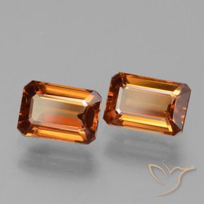 Gemme di Zircone Arancione scuro naturale da 3.27 ct, Ottagonale / Taglio smeraldo, VVS-VS