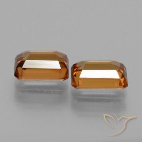 Gemme di Zircone Arancione scuro naturale da 3.27 ct, Ottagonale / Taglio smeraldo, VVS-VS