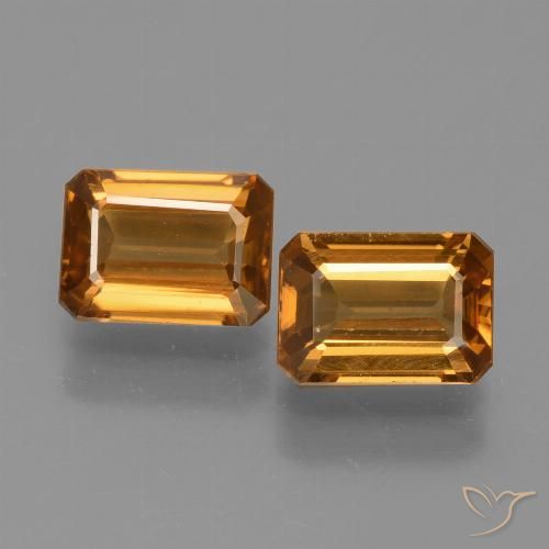 2.98ctw Naturale Arancio Medio Zircone, Taglio smeraldo, VVS-VS
