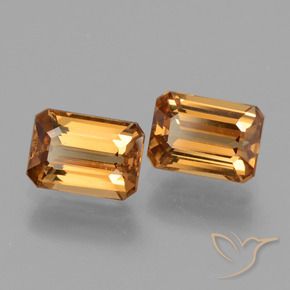 Gemme di Zircone Marrone arancio naturale da 3.40 ct, Ottagonale / Taglio smeraldo, VVS-VS