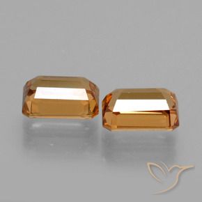 Gemme di Zircone Marrone arancio naturale da 3.40 ct, Ottagonale / Taglio smeraldo, VVS-VS
