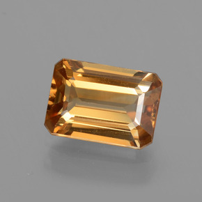Zircone naturale arancione da 1,62 ct, taglio smeraldo, VVS-VS