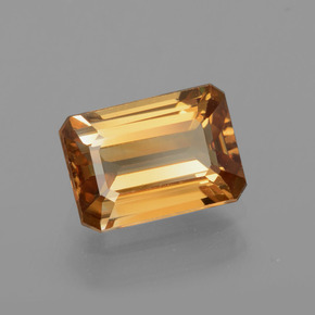 Zircone naturale arancione da 1,62 ct, taglio smeraldo, VVS-VS