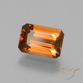 Zircone Arancione scuro naturale da 1.44 ct, Ottagonale / Taglio smeraldo, VVS-VS