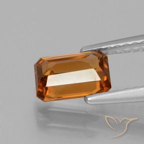 Zircone Arancione scuro naturale da 1.44 ct, Ottagonale / Taglio smeraldo, VVS-VS