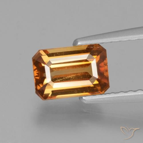 1.45ct Naturale Arancio Medio Zircone, Taglio smeraldo, VVS-VS