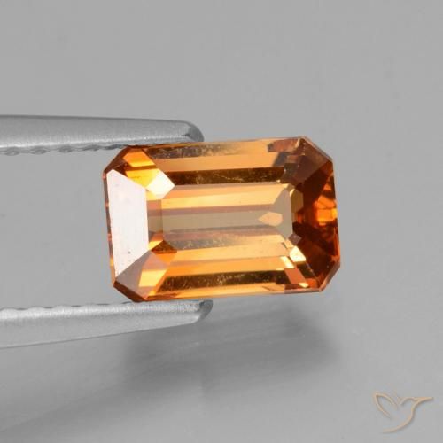 Zircone Arancio Medio naturale da 1.45 ct, Ottagonale / Taglio smeraldo, VVS-VS