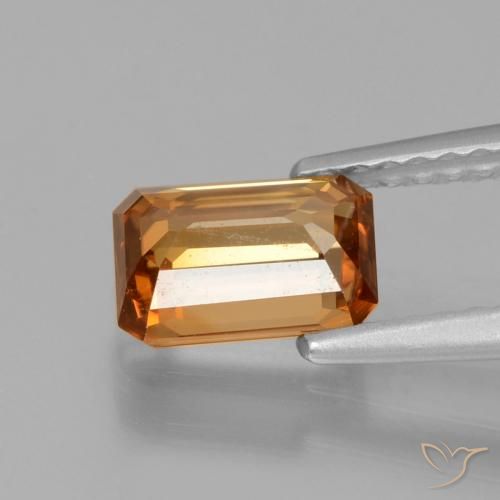 Zircone Arancio Medio naturale da 1.45 ct, Ottagonale / Taglio smeraldo, VVS-VS