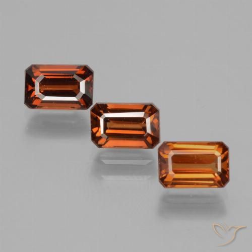 3.28ctw Naturale Arancio medio-scuro Zircone, Taglio smeraldo, VVS-VS
