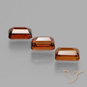 Gemme di Zircone Arancio medio-scuro naturale da 3.28 ct, Ottagonale / Taglio smeraldo, VVS-VS