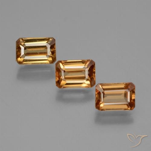 Gemme di Zircone Arancio Terra naturale da 3.04 ct, Ottagonale / Taglio smeraldo, VS