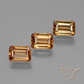 Gemme di Zircone Arancio Terra naturale da 3.04 ct, Ottagonale / Taglio smeraldo, VS