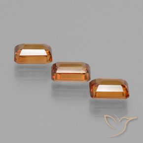 Gemme di Zircone Arancione scuro naturale da 3.19 ct, Ottagonale / Taglio smeraldo, VS