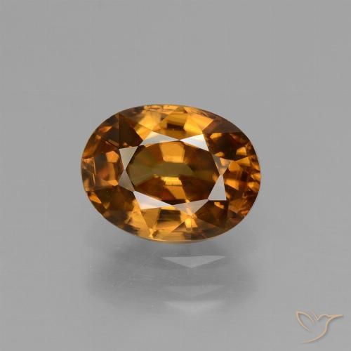 2.04ct Naturale Marrone Cannella Intenso Zircone, Ovale, VVS