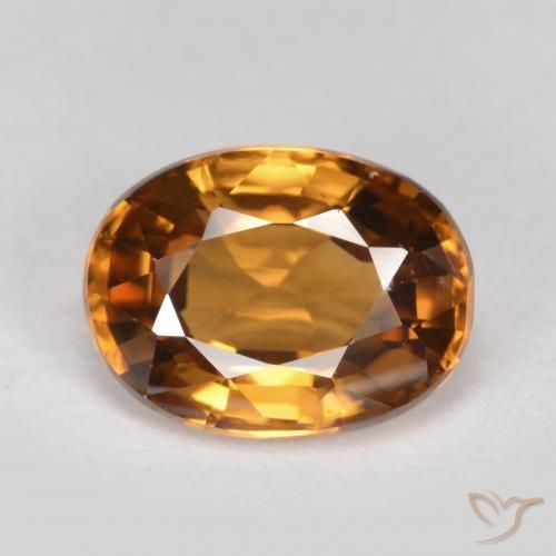 2.03ct Naturale Arancio medio-scuro Zircone, Ovale, VVS