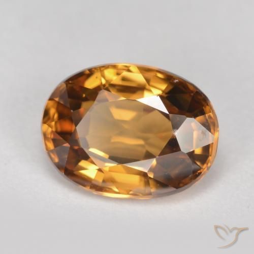 Zircone Arancio medio-scuro naturale da 2.03 ct, Ovale, VVS
