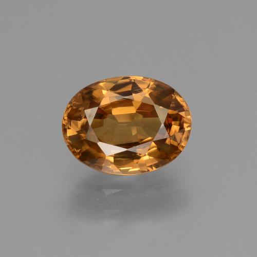 Zircone naturale arancione da 2,09 ct, taglio ovale, VVS