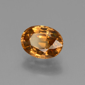 Zircone naturale arancione da 2,09 ct, taglio ovale, VVS