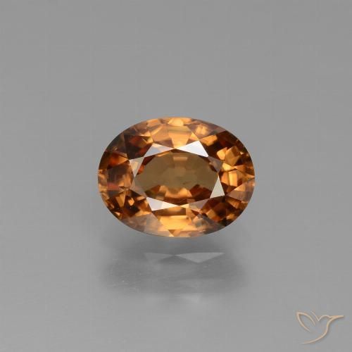 1.98ct Naturale Arancione scuro Zircone, Ovale, VS