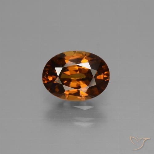 Zircone Arancione Ambra naturale da 1.69 ct, Ovale, VVS