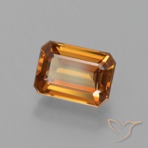 Zircone Arancione scuro naturale da 1.65 ct, Ottagonale / Taglio smeraldo, VVS