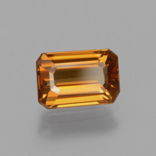 Zircone naturale arancione da 1,51 ct, taglio smeraldo, VVS
