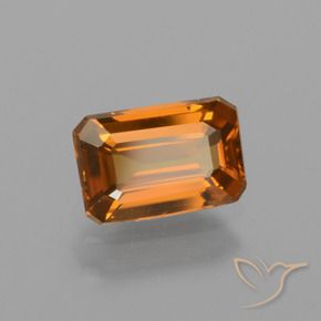 Zircone Arancione scuro naturale da 1.28 ct, Ottagonale / Taglio smeraldo, VVS