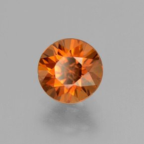 Zircone Arancio medio-scuro naturale da 2.06 ct, Taglio rotondo, VS