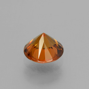 Zircone Arancio medio-scuro naturale da 2.06 ct, Taglio rotondo, VS