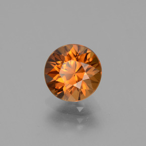 Zircone naturale arancione da 2,09 ct, taglio rotondo, VVS-VS