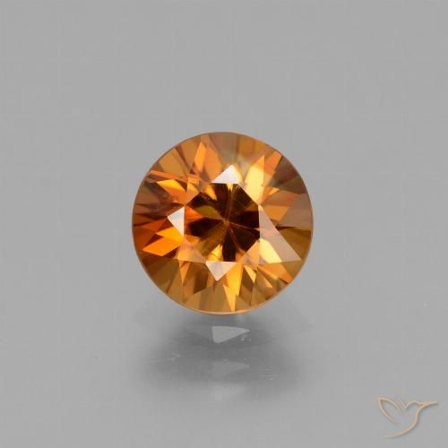2.09ct Naturale Arancione marroncino Zircone, Rotondo, VVS-VS