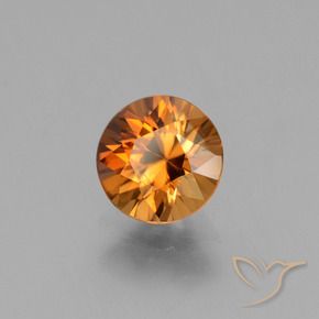 Zircone Arancione marroncino naturale da 2.09 ct, Rotondo, VVS-VS