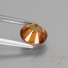 Zircone Arancione marroncino naturale da 2.09 ct, Rotondo, VVS-VS