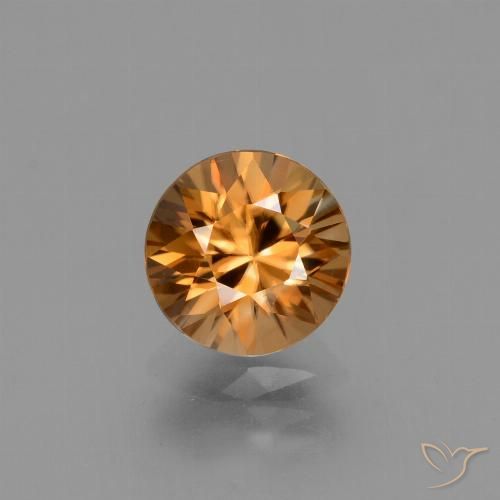 2.19ct Naturale Arancione scuro Zircone, Rotondo, VVS-VS
