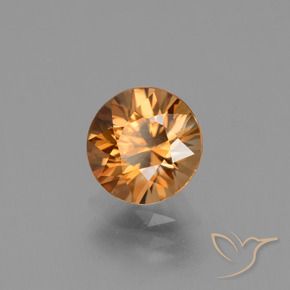 Zircone Arancione scuro naturale da 2.19 ct, Rotondo, VVS-VS