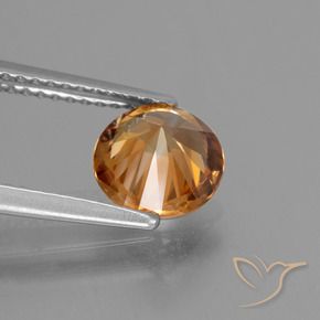 Zircone Arancione scuro naturale da 2.19 ct, Rotondo, VVS-VS