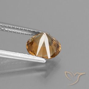 Zircone Arancione-Oro naturale da 2.01 ct, Rotondo, VVS-VS