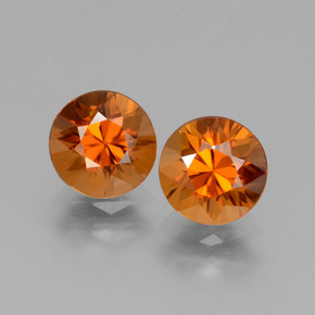 Gemme di Zircone Arancio Medio naturale da 3.88 ct, Taglio rotondo, VVS