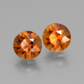 Gemme di Zircone Arancio Medio naturale da 3.88 ct, Taglio rotondo, VVS