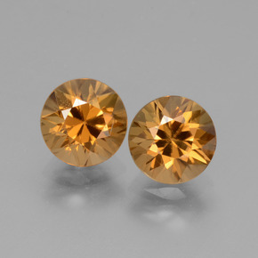 Zircone naturale arancione da 3,76 ct, taglio rotondo, VVS-VS