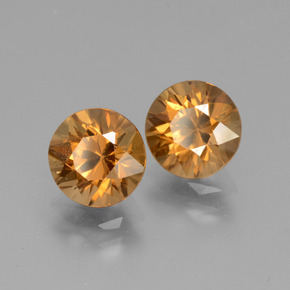 Zircone naturale arancione da 3,76 ct, taglio rotondo, VVS-VS