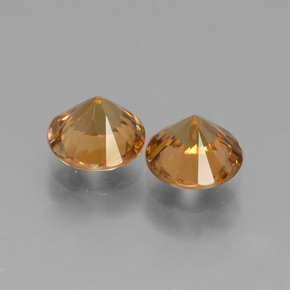 Zircone naturale arancione da 3,76 ct, taglio rotondo, VVS-VS