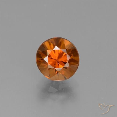 Zircone Arancio medio-scuro naturale da 1,93 ct, Taglio rotondo, VVS-VS