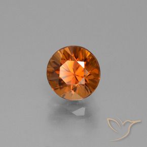 Zircone Arancio medio-scuro naturale da 1,93 ct, Taglio rotondo, VVS-VS