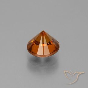 Zircone Arancio medio-scuro naturale da 1,93 ct, Taglio rotondo, VVS-VS