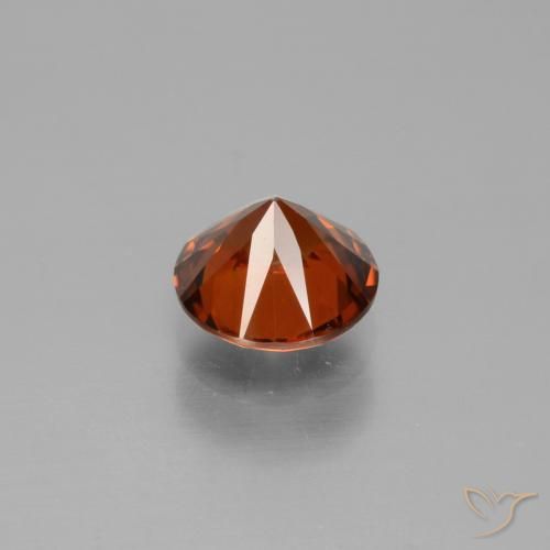 Zircone Arancione scuro naturale da 1.81 ct, Taglio rotondo, VS