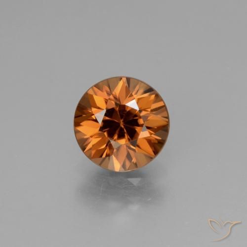 Zircone Arancione marroncino naturale da 1.87 ct, Rotondo, VVS-VS