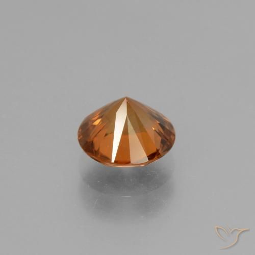 Zircone Arancione marroncino naturale da 1.87 ct, Rotondo, VVS-VS