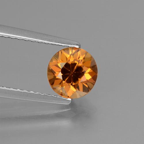 Zircone Marrone arancio naturale da 1.56 ct, Taglio rotondo, VVS-VS