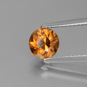 Zircone Marrone arancio naturale da 1.56 ct, Taglio rotondo, VVS-VS